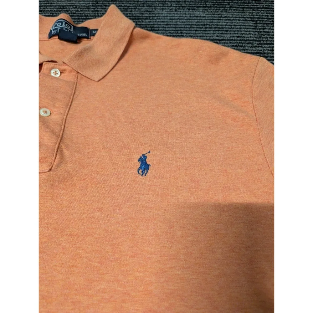 Ralph Lauren Polo Shirt Mens Size M Orange Pony Casual Short Sleeve